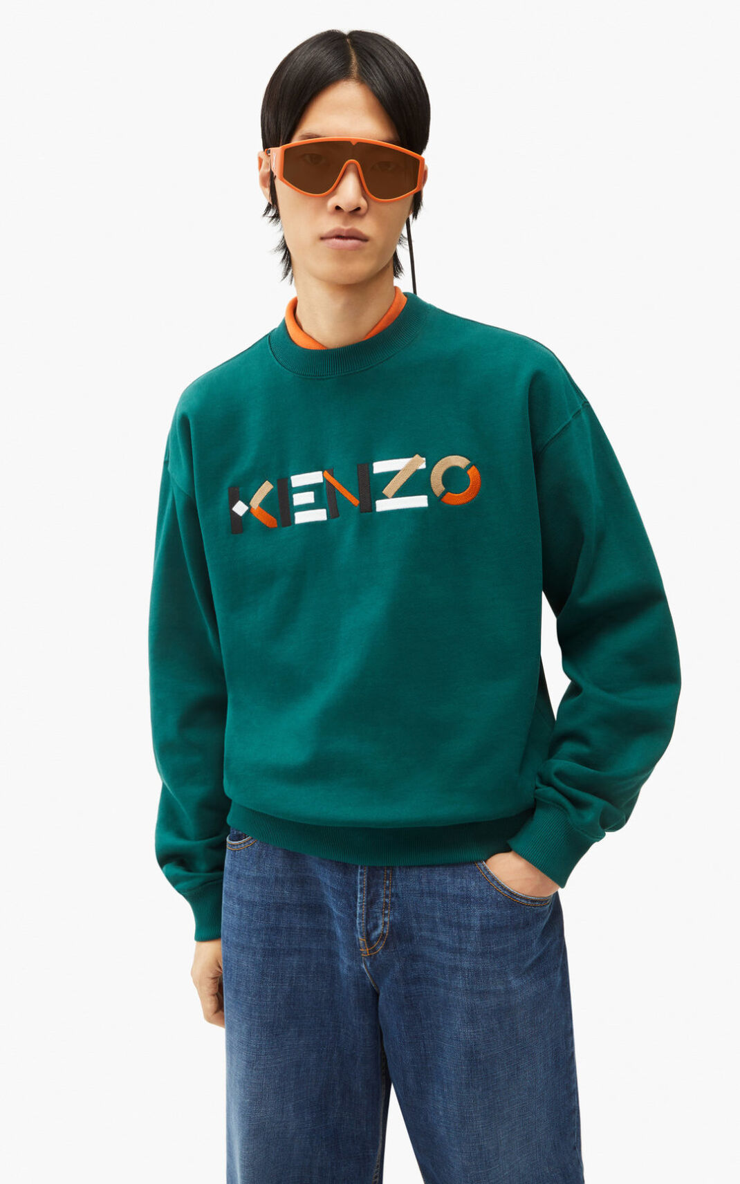 Kenzo Logo oversized multicoloured Dukserice Muške - Plave - Hrvatska LORJKA086